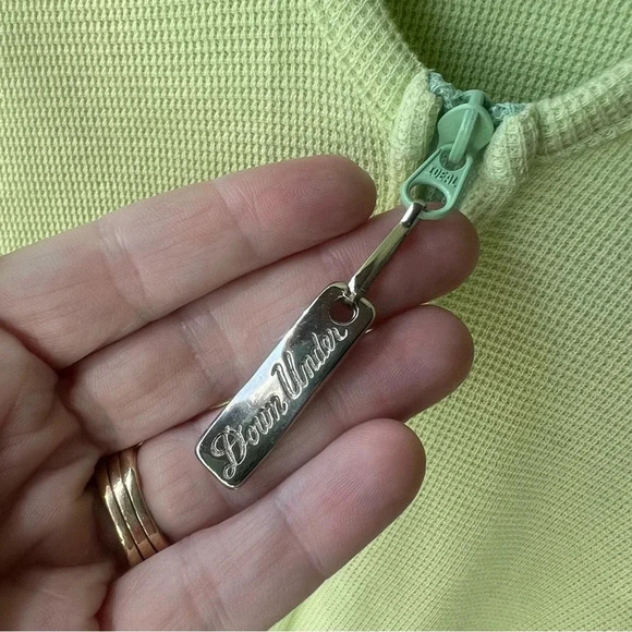 Done Down Under Swim Zip Coverup Bright Green/Yellow with Pockets size medium - Picture 3 of 7